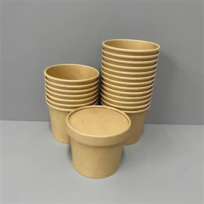26オンスクラフト紙スープカップボウル容器Ø107